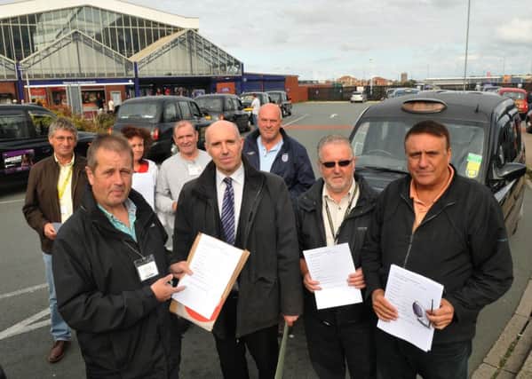 Photo Neil Cross Blackpool taxi drivers have appointed a transport consultant to lookat traffic in the town. Bill Lewtas, John Curruthers, Frank Landini and Ian Wharmby of Blacktax