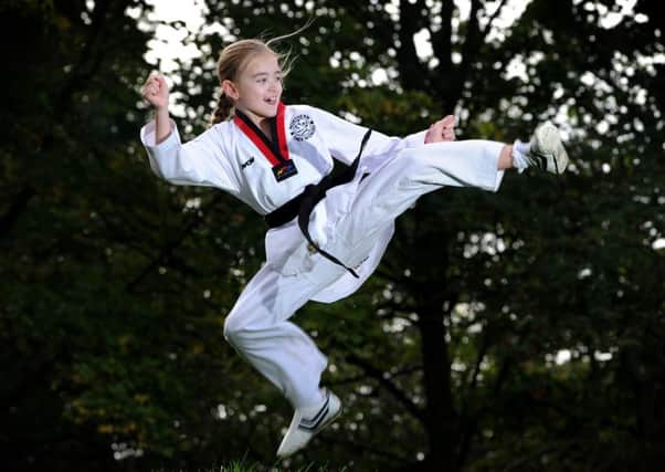 Ella Heyes, 9, from Thornton, has become the youngest Tae Kwon Do student in the UK to achieve a second degree black belt. Picture by Paul Heyes, Saturday October 15, 2016.
