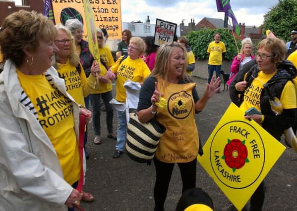 Tina Rothery at Blackpool County Court. The anti-fracking protestor is being sued by landowners backed by fracking company Cuadrilla over a three week protest on farmland earmarked for test  fracking near Preston New Road, Little Plumpton.