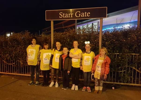 St Annes Carnival Queen Emma Hanson and members of her retinue at Starr Gate after completeing a sponsored walk through Blackpool Illuminations