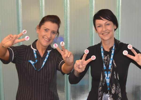 Occupational health sister Kerrie Chesters, and clinical admin assistant Caroline Spence