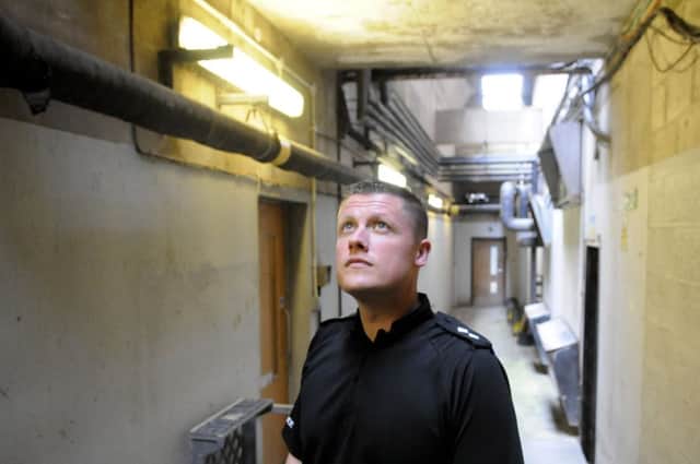 Inside Bonny Street Police Station.  Pictured is Inspector Chris Hardy.