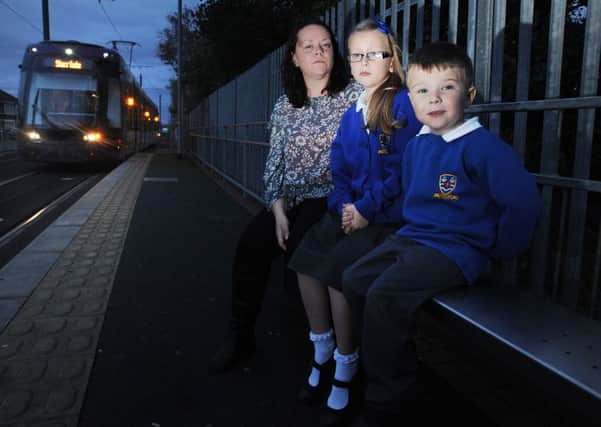 Lori with Annabella and Steffan at the Heathfield Road station where the incident occurred