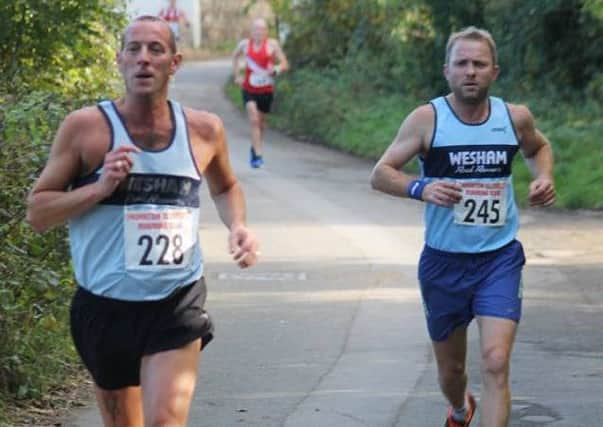 Lee Barlow and Paul Gregory compete at the Fairclough five-mile event