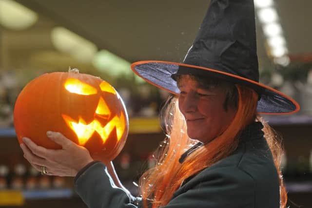 Staff from Morrisons give pumpkin carving demonstartions.  Pictured is Celia Elliott.
