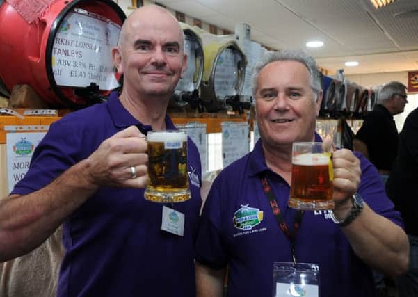 Fylde Rugby Club was the new venue for this year's Lytham Beer and Cider Festival.
Festival organisers Russell Cobb (left) and Gary Levin.  PIC BY ROB LOCK
28-10-2016