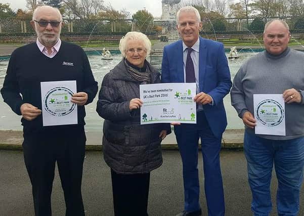 Pictured from left are Sean Gallagher (of the Art Deco Cafe), Elaine Smith of the Friends of Stanley Park, MP Gordon Marsden and Coun Jim Elmes