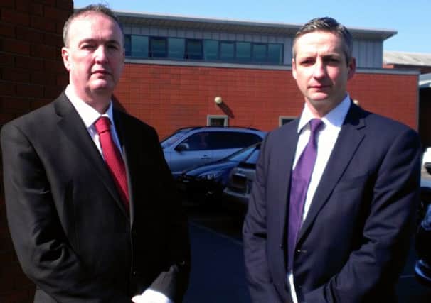 Police and crime commmissioner Clive Grunshaw and Det Supt Andy Webster