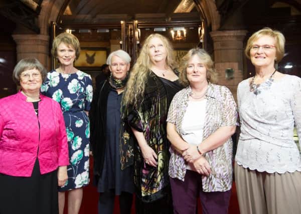 Tagging the Treasures representatives at the Palace Theatre, London for the Angel Awards ceremony. From left: Veronica McDonnell, Marjorie Gregson, Sally Banister, Jacqueline Arundel, Heather Davis, Margaret Race