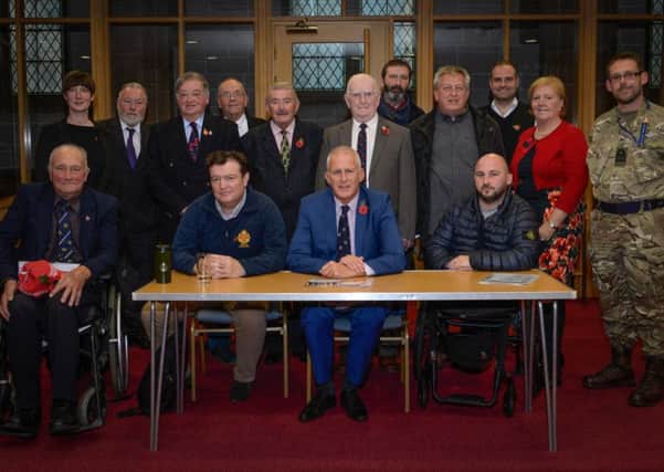 Blackpool South MP Gordon Marsden (front centre) held a forum for army veterans about the challenges they face.
Among the participants was Sergeant Rick Clements (front right) who was injured in a bomb explosion in Afghanistan.