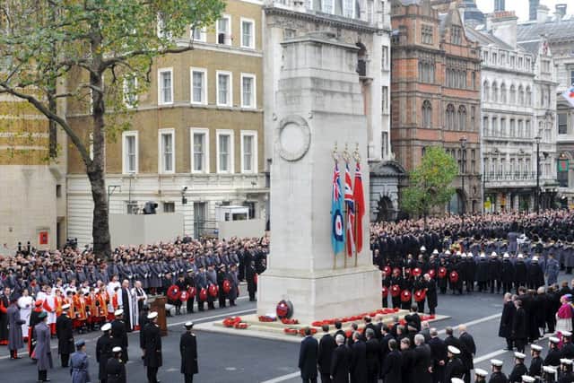 Wreaths being laid at the Cenotaph in London's Whitehall