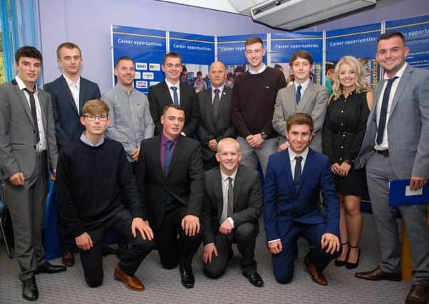 Students with Simon Marshall, managing director UK Fuel Operations, at

Westinghouse Springfields