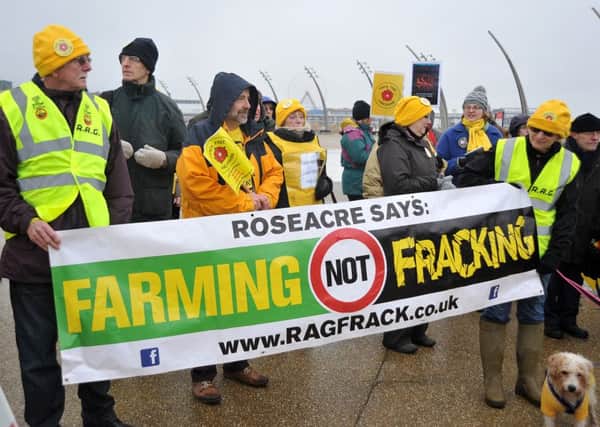 Anti-fracking protestors  from the Roseacre campaign group