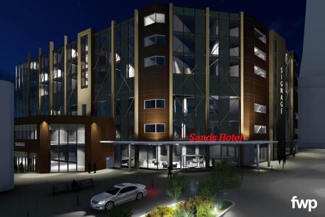 An artists impression of the proposed Sands Hotel on Central Promenade, Blackpool