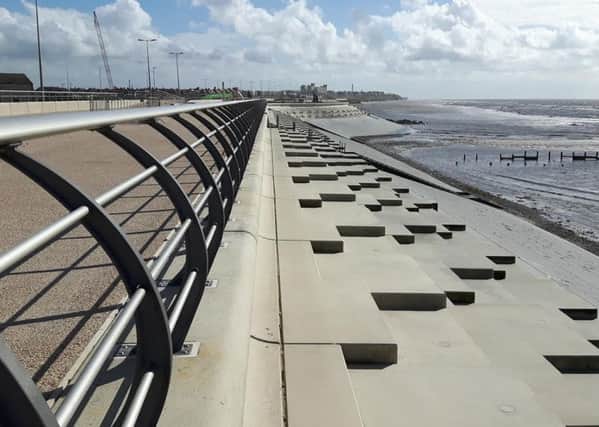 A completed section of the new sea wall at Anchorsholme