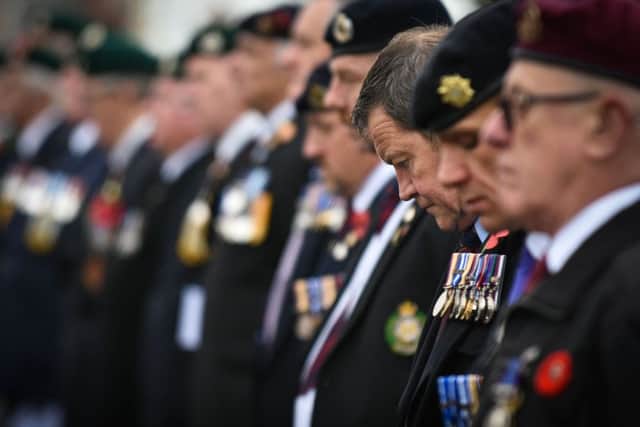 Pictures Martin Bostock. Rememberance service at Blackpool Cenotaph.