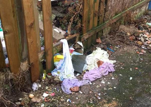 Rubbish dumped in an alley behind Wyre Street. Fleetwood. Picture by Rita Hewitt.