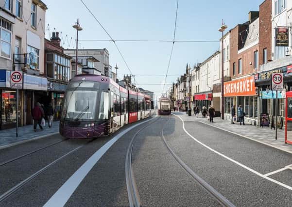 An artists impression of Blackpool's proposed tram extension