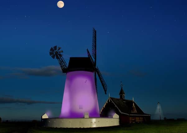 Lytham Windmill is going purple for a week. Picture: IAN BROWN