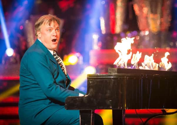 Ed Balls during the dress rehearsal for tonight's Strictly Come Dancing