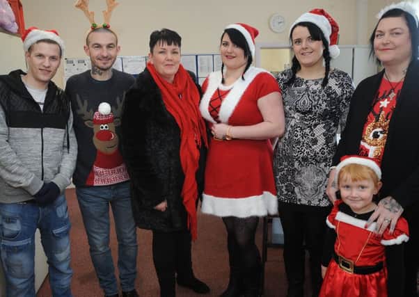 Horsebridge Community Centre on Grange Park held a Christmas fair to raise funds for Vincent House.
Park Ward Councillor Gillian Campbell (third left) with the Nearly Perfect Choir, who entertained guests.  PIC BY ROB LOCK
19-11-2016