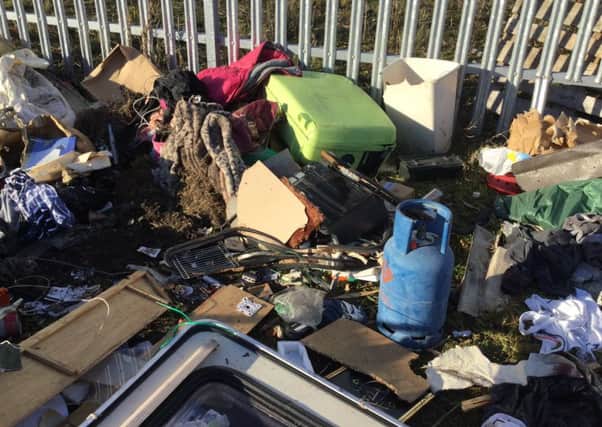 Some of the items dumped at Jameson Road in the latest fly tipping incident there.
