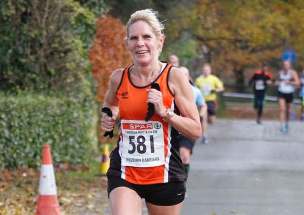 Bev Wright competing in the Preston 10 Mile race