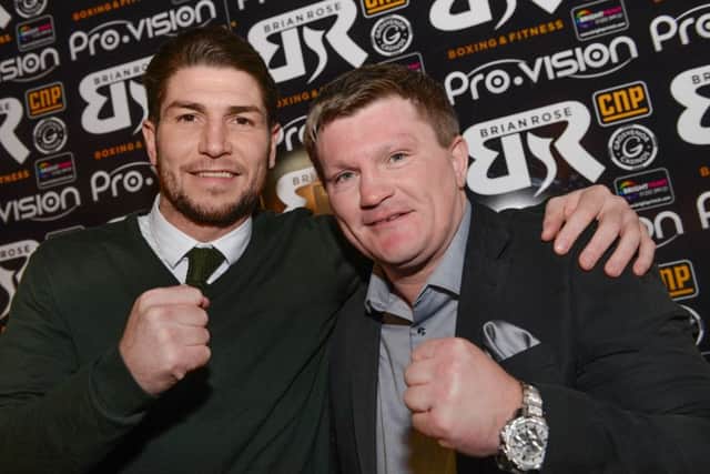 Brian Rose (left) with Ricky Hatton at the gym opening