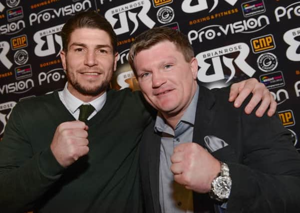 Brian Rose (left)  with Ricky Hatton at the gym opening