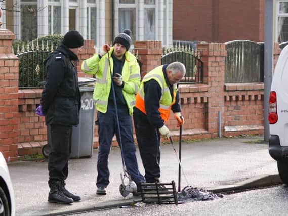 Police searching drains in Lytham Road