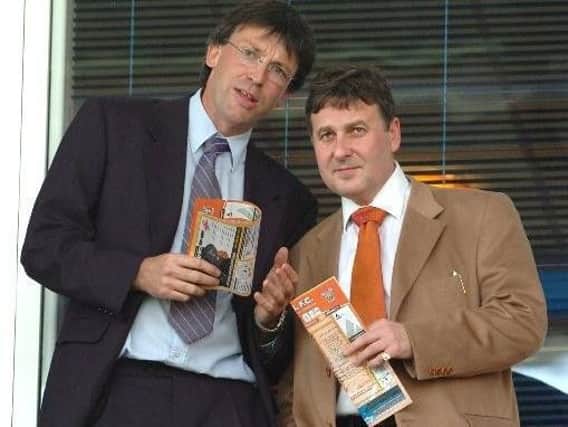 Blackpool FC chairman Karl Oyston (left) has given evidence in the High Court after a multi-million pound claim was lodged by club president Valeri Belokon (right).