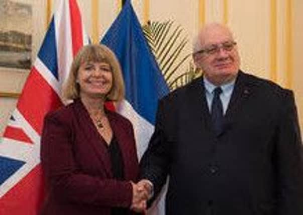 Minister Harriett Baldwin with her French counterpart Laurent Collet-Billon