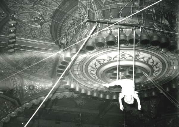 A trapeze artist at Blackpool Tower circus in the 1950s.