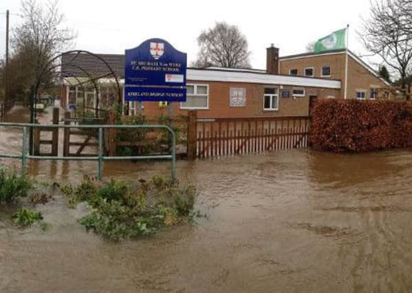 St Michael's On Wyre Primary School at the height of the floods.