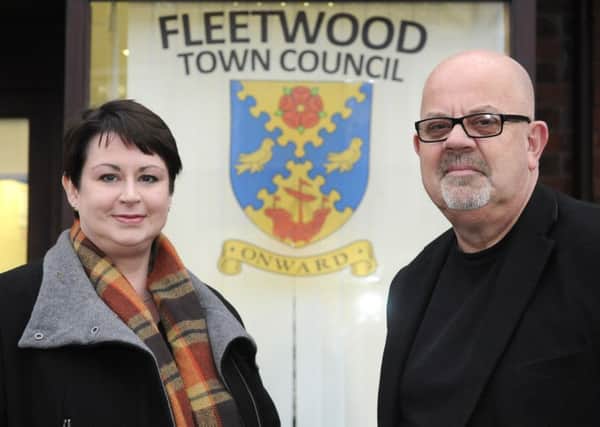New Fleetwood town clerk Debra Thornton with Terry Rogers.