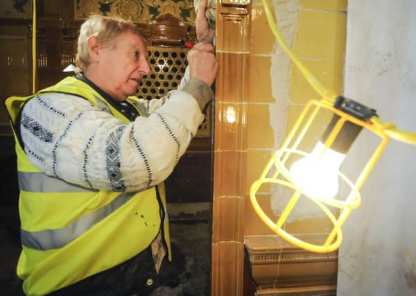 Blackpool Civic Trust members are working on the Turkish Baths in the Imperial Hotel.  Pictured is John Garnham.
