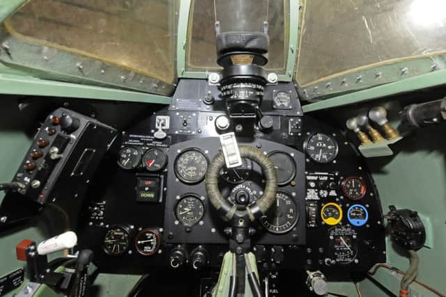 Inside the cockpit of a replica spitfire