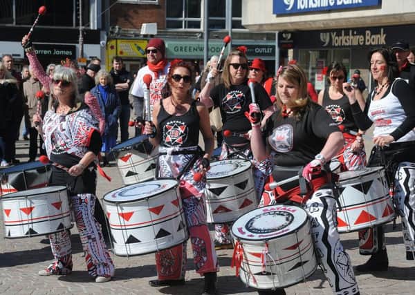 The Blackpool Chilli Festival took place in St. John's Square.
The Batala drum band entertains the crowds.  PIC BY ROB LOCK
6-4-2013