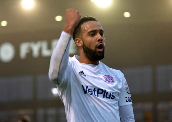 Brendon Daniels celebrates his goal Picture: STEVE MCLELLAN