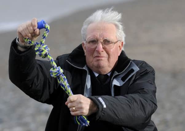 Volunteer coastwatch Stuart MacGregor is warning dog owners after finding dog toys with fish hooks hidden inside them close to Rossall Point