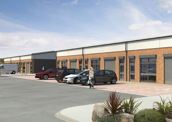 An artist's impression of the new Enterprise Court offices being built at Blackpool Airport enterprise zone