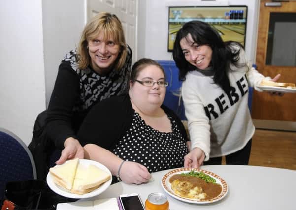 The All in Club at Claremont First Step Community Centre.  Gemma Dunlop (centre) with senior project worker Joanne Adams and support worker Anna Cianca.