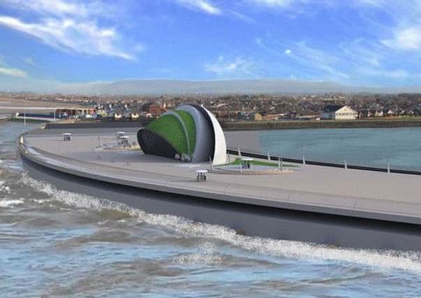 Artist's impression of the proposed Wyre tidal energy scheme.