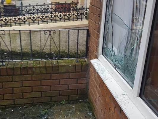 Smashed glass in Charnley Road