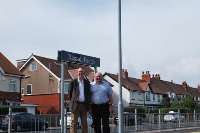 Paul Maynard (left) with Stephen Clarke, a transport safety campaigner from Fleetwood