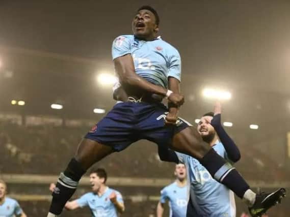 Bright Osayi-Samuel celebrates his extra-time winner