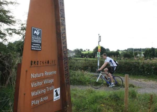 Cycling at Brockholes as part of Helping Nature and Health campaign from the Wildlife Trust