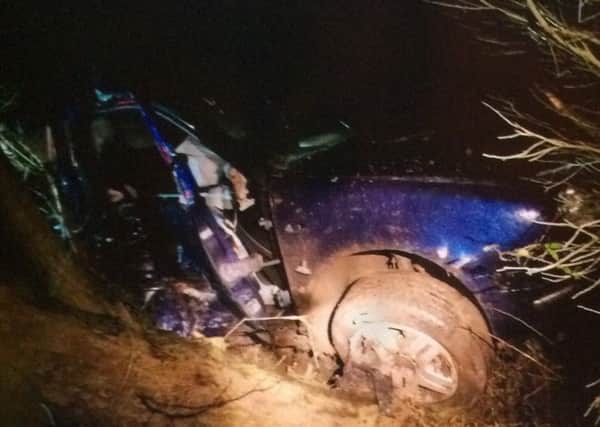 A banned driver, who had been drinking, crashed his car into a tree in Hambleton.
Photo: Lancs Roads Police