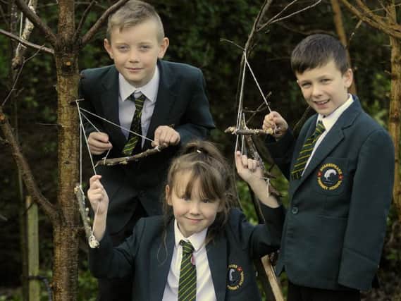 Pupils from Shakespeare Primary School have been making bird feeders for the Big Garden Birdwatch.  Pictured are Finley Hatcher, Freya Groves and Taylor Folden.