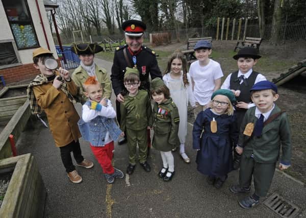 The High Sheriff of Lancashire John Barnett poses with some of the children.